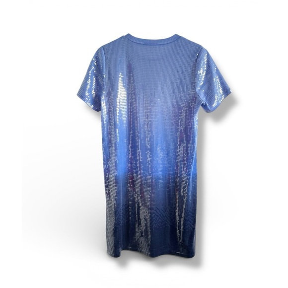 MICHAEL MICHAEL KORS SEQUIN GRECIAN BLUE OMBRÉ DRESS SZ M NWOT - Picture 11 of 11